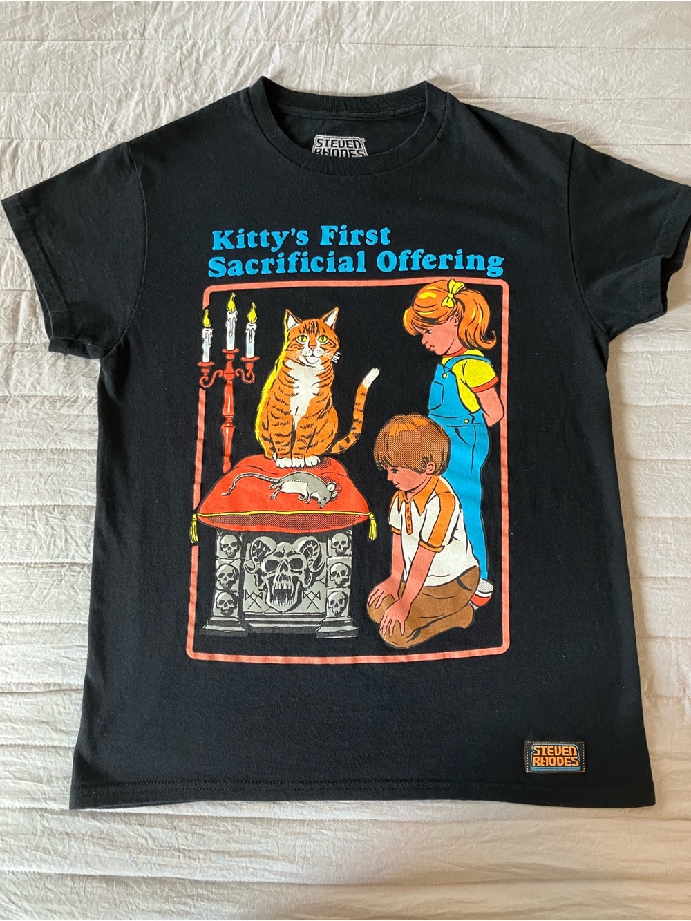 Kitty's First Sacrificial Offering Black Graphic Tee